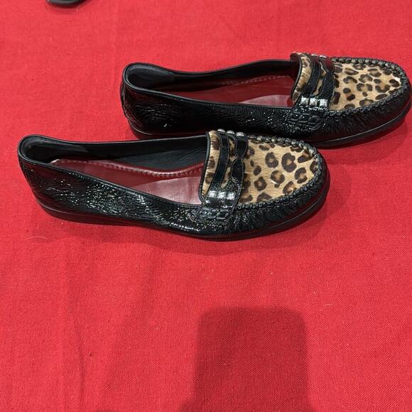 Brighton Black and Brown Leopard Print Flats - Picture 3 of 6